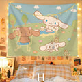 Kuromi My Melody Cinnamoroll Inspired Tapestry with String Lights