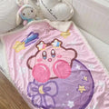 Kirby Inspired Pink Fleece Cozy Blanket