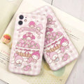 Sanrio Characters Inspired Pink iPhone X Xs 12 Mini Max Pro 11 12 13 Case Cover with Charm