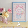 Soft Kawaii Aesthetic Wall Picture with Pink and Blue Frames