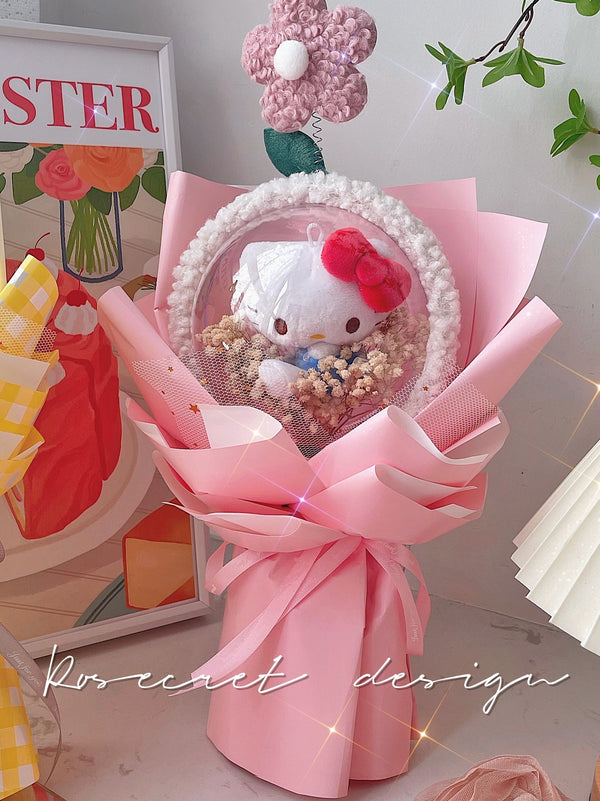 Cinnamoroll My Melody Pompompurin Hello Kitty Inspired Plushie Flower Bouquet for Valentine’s Day 【No Cancelation and No Return】