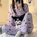 Kuromi Inspired Purple and White Long Sleeve Pajama Set