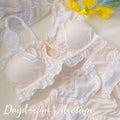 Baby Pink Blue Yellow White Bunny Lolita Ruffle Edge Bra and Underwear Lingerie Set