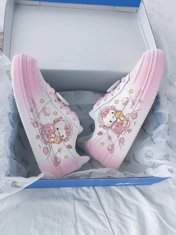 Hello Kitty Inspired Pink and White Gradient Sneakers Trainers Runners