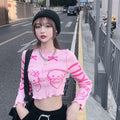 Hello Kitty Inspired Pink Long Sleeve Crop Top