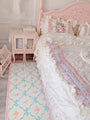 Aesthetic Pastel Floral Pink Bedside Rectangular Area Rug
