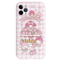 Sanrio Characters Inspired Pink iPhone X Xs 12 Mini Max Pro 11 12 13 Case Cover with Charm