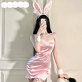 Valentine's Day Cosplay Black and Pink Bunny Girl 6 PCs Costume Set