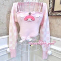 My Melody Inspired Long Sleeve Bolero Shrug with Crop Style Strap Tank Top