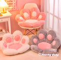 Paw Shape Cushion and Backrest Pillow Pink White Grey Blue