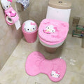 Hello Kitty Inspired Bathroom Toilet Accessories Decoration lid and seat cover toilet paper case area rug