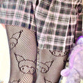Kuromi Inspired Fishnet Pantyhose Stockings Tights Kawaii Cute