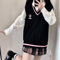 Kuromi Inspired Oversized Black Knit Vest
