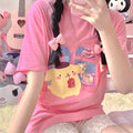 Pompompurin Inspired Pink Cotton T-shirt Tee
