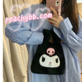 Kuromi and My Melody Inspired Plush Tote Bucket Bag