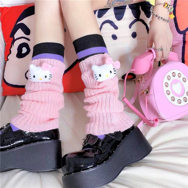 My Melody Kuromi Hello Kitty Pikachu Pompompurin Inspired Loose / Slouch Socks Leg warmer