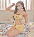 Pompompurin Inspired Pajama Pyjamas Set 2 Pcs Plush Bandeau Top and Shorts PJS Cute Kawaii