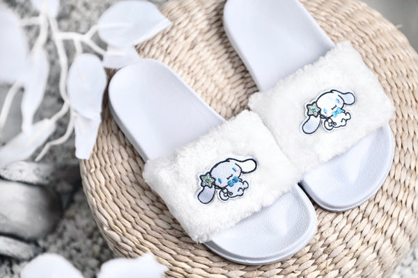 Cinnamoroll Inspired White Plush Pool Slippers
