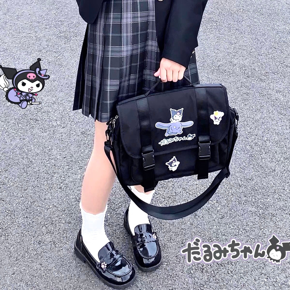 Kuromi Head Messenger Bag Sanrio