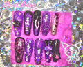 Kuromi Inspired Press on False Nails Kit Set Purple Manicure 3D【Liquid Glue Not Included】