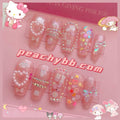 My Melody Inspired Press on False Nails Kit Set Purple Manicure 3D【Liquid Glue Not Included】
