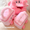 Kirby Plush Makeup Cosmetics Bag Case Pouch with Zipper Closure and Handle Pink