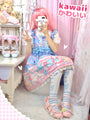 Lolita Kawaii Pastel Cotton Over the Calf Socks with Bow Printing