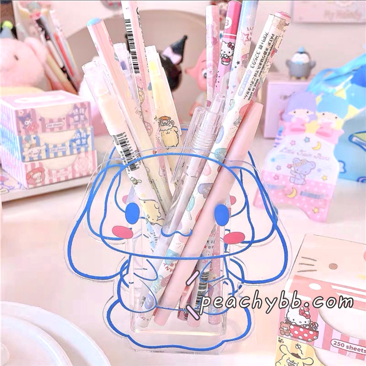 Cinnamoroll My Melody Inspired Plastic Acrylic Transparent Pencil Hold ...