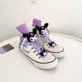 Kuromi Inspired Black and White Canvas High-Top Sneakers Shoes