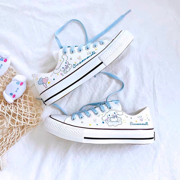 Cinnamoroll Inspired White Low-Top Canvas Sneaker Shoes