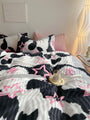 Y2K Black and Pink Star Pattern Cotton Bedding Duvet Cover Set Single Twin Queen King Size