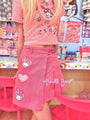 Cinnamoroll My Melody Inspired Blue / Pink High Waist Skirt with Zipper Closure