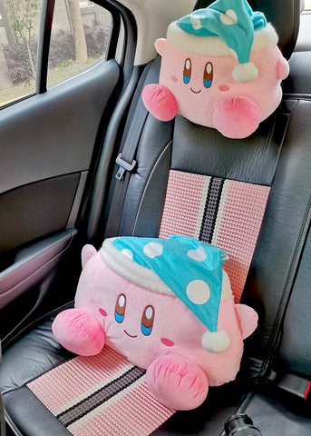 Sleepy Kirby Inspired Car Neck Headrest Back Pillows Accessories –  PeachyBaby