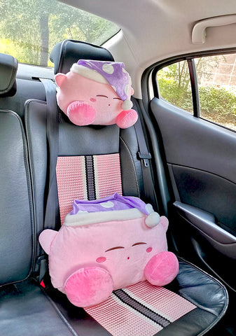 Sleepy Kirby Inspired Car Neck Headrest Back Pillows Accessories –  PeachyBaby