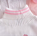 Pink and White Strawberry Milk Turtle Neck Sweater Jumper