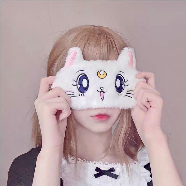 Sailor Moon Inspired Luna and Artemis Plush Eye Cover