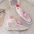 My Melody and My Sweet Piano Inspired Pink High-Top Canvas Sneakers