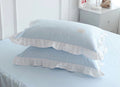 Baby Blue Ruffle Edge Bedding Duvet Sheet Set