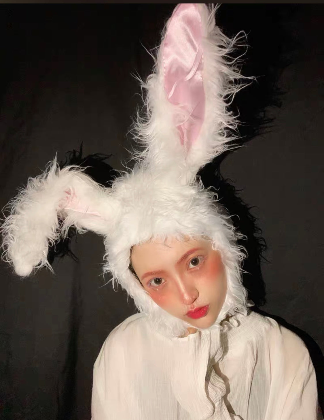 Pink Bunny Ears Hat SIZE Medium Rabbit Ears Hat Expedited 