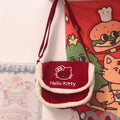 Hello Kitty and Kuromi Inspired Plush and Wool-Blend Crossbody Bag and Shoulder Bag