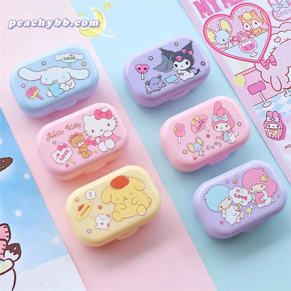 Kuromi My Melody Cinnamoroll Pompompurin Little Twin Stars Hello Kitty Inspired Contact Lenses Case Cover