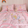 Cardcaptor Sakura Inspired Pink Cotton Bedding Duvet Sheet Set