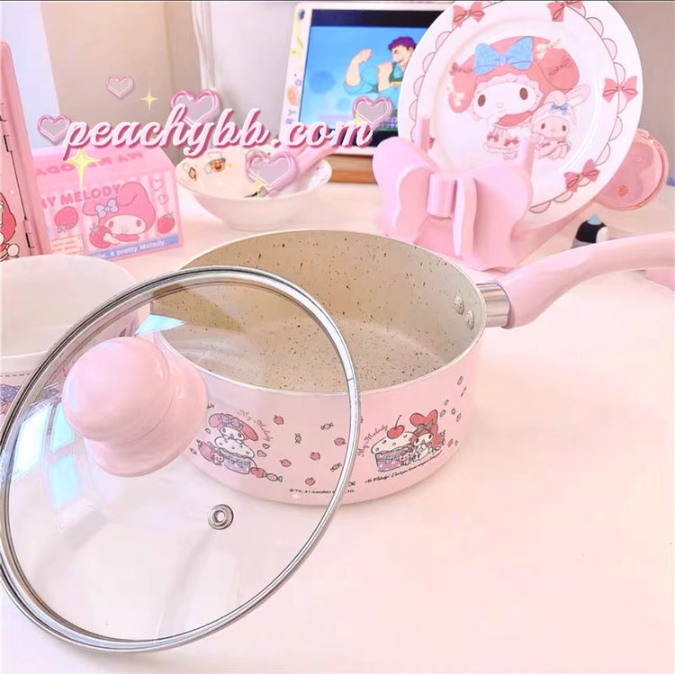 Hello Kitty BABY PINK Cookware Made in Taiwan Single's Pot Saucepan  Saucepot Non-Slip Soup Pot w/ Hello Kitty Apron Bonus Gift Mother's Gift  Inspired by You.