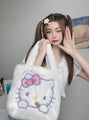 Hello Kitty Inspired White Plush Large Tote