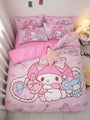 My Melody Inspired Pink Cotton Bedding Duvet Sheet Set Single Twin Queen King Size