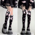 Pink and Black Skeleton Knee-High Socks