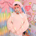 Pink and Blue Sailor Collar Bunny Plushies Sweater Jumper