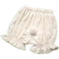 White Plush Bloomers with Bows and Fluffy tail