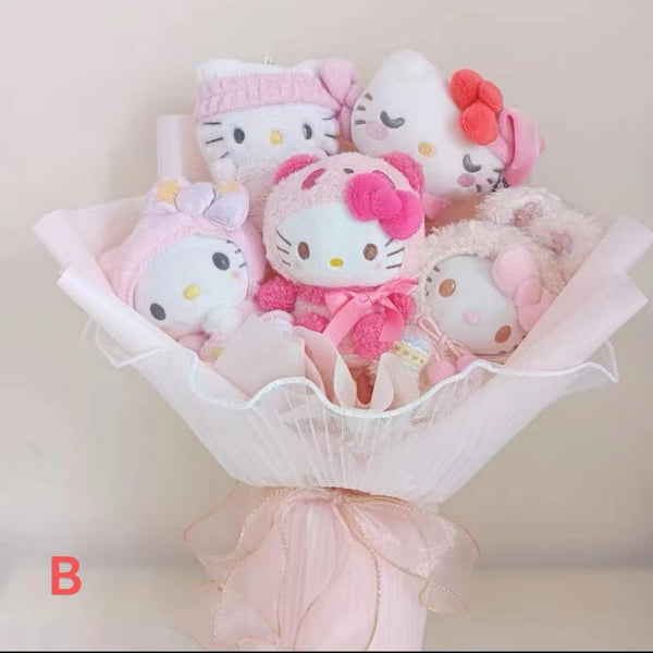 Hello Kitty and Cinnamoroll Inspired Plushie Flowers Bouquet Gift 【No Cancellation】【No Return】
