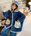 Sailor Moon Artemis Inspired Flannel Hooded Pajama Set Kawaii Cute